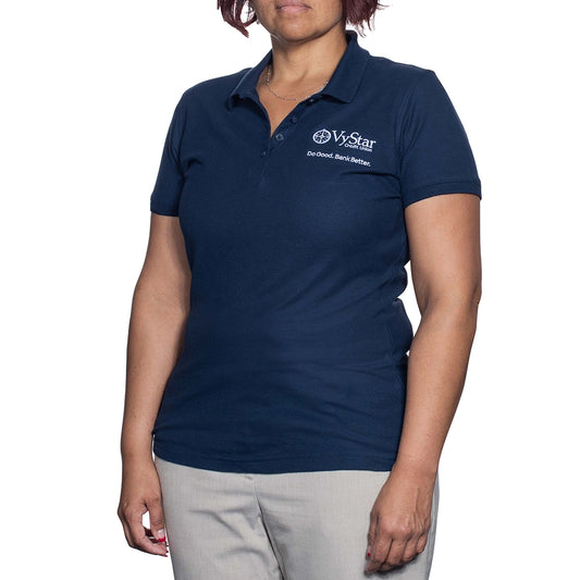 Ladies Port Authority Pique Polo Navy Blue