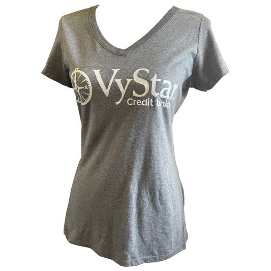 Ladies V-Neck Grey Frost T-Shirt